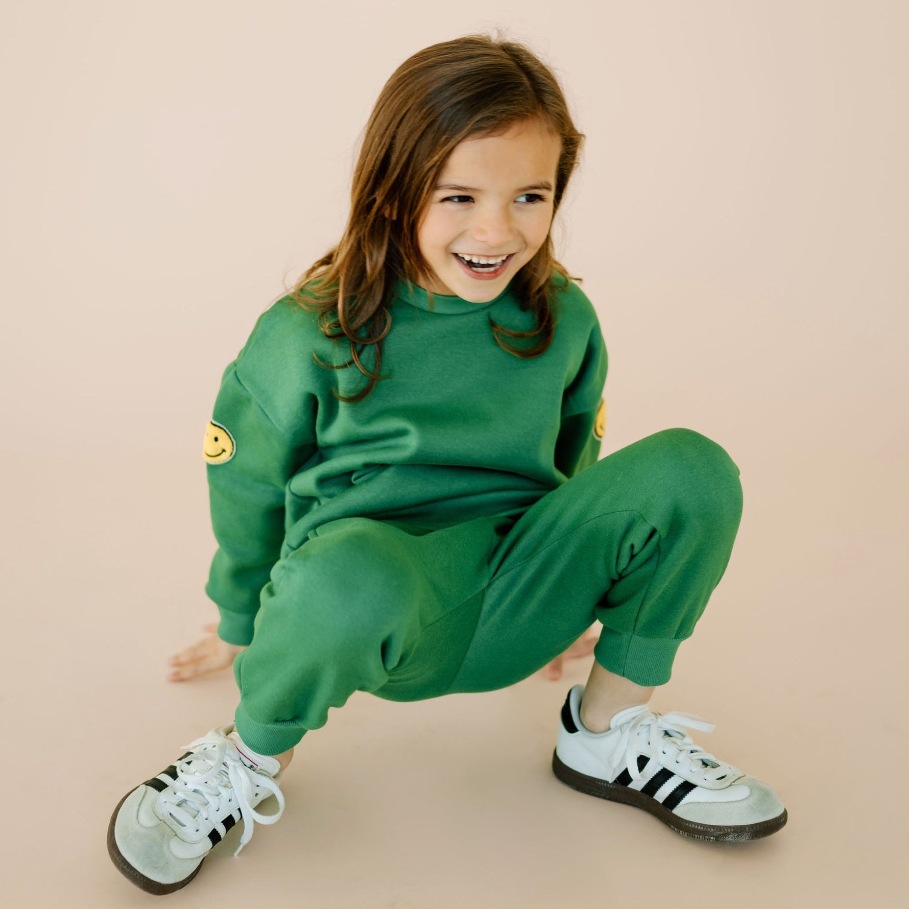 Patched Sweatshirts Set - Green - 12 Months