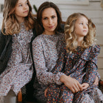 Floral Dress With Ruffles - Night Blue