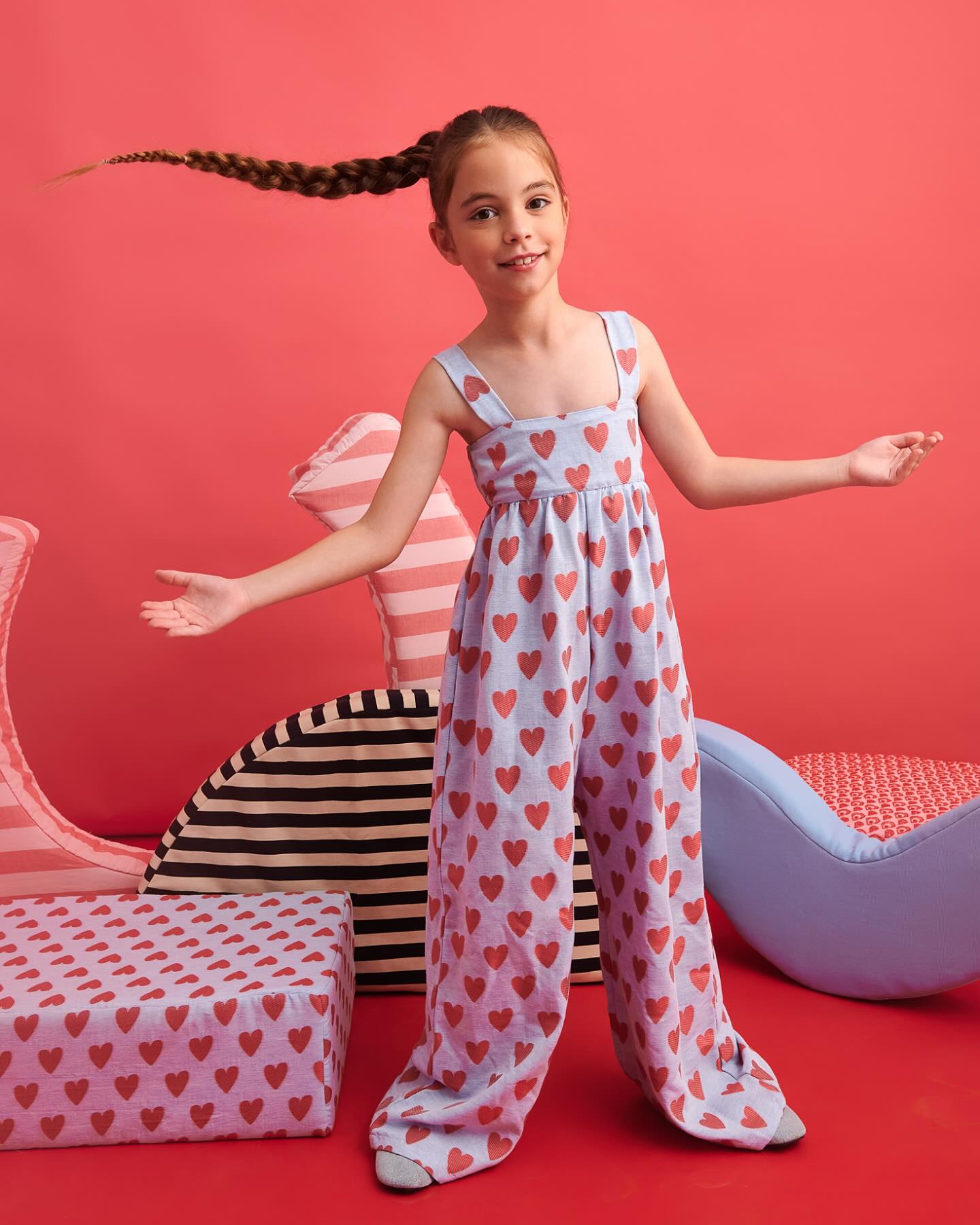 Heartclouds Hearts Loomed Jumpsuit