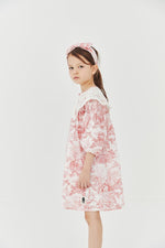 Lace Collar Dress - French Red - 7 Years
