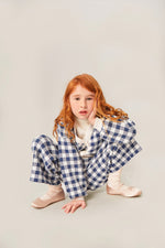 Carlota Pant - Ecru/Dark Blue - 2 Years