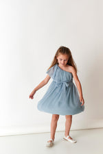 Dusty Pastels One Shoulder Tutu Dress - 2 Years