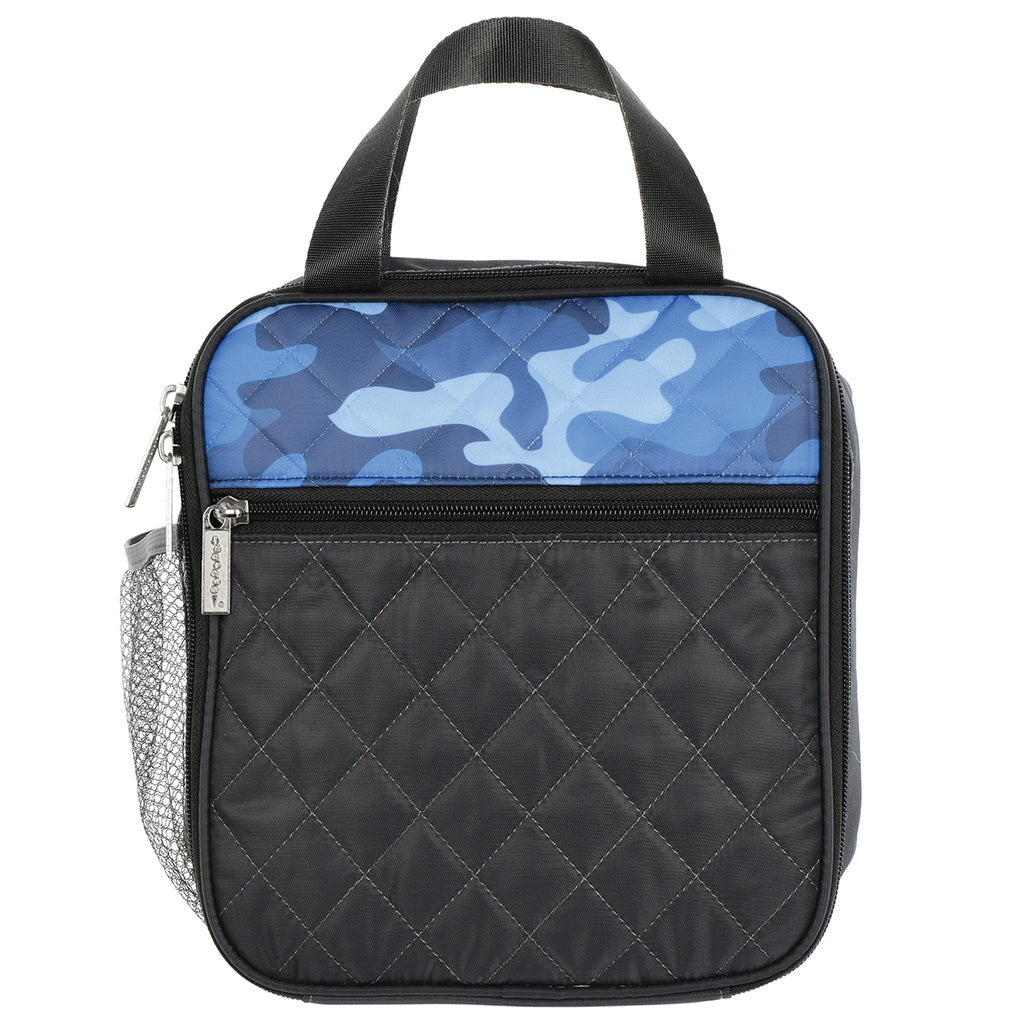 Quilted Lunch Tote - Blue Camo