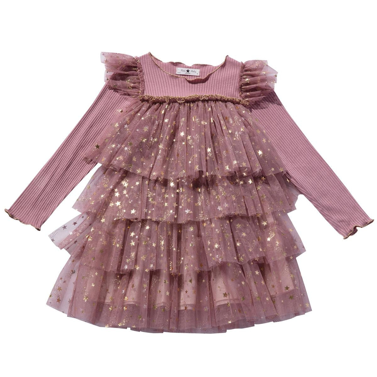 Layered Ls Tutu - Gold Pink - 1 Years