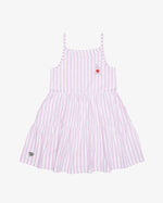 Poplin Cotton Summer Play Dress - Pink Stripe - 12 Years