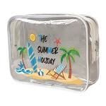 Summer Holiday Pvc Cosmetic Bag - white