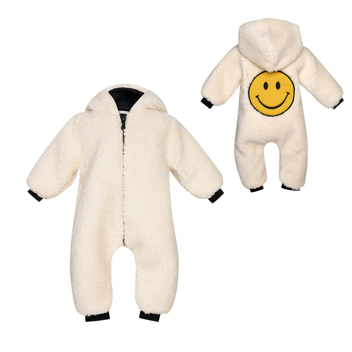 The Happy One Bear Jumpsuit - Ecru - 3-6 Months
