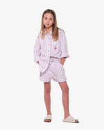 Poplin Cotton Short - Pink Stipe - 10 Years