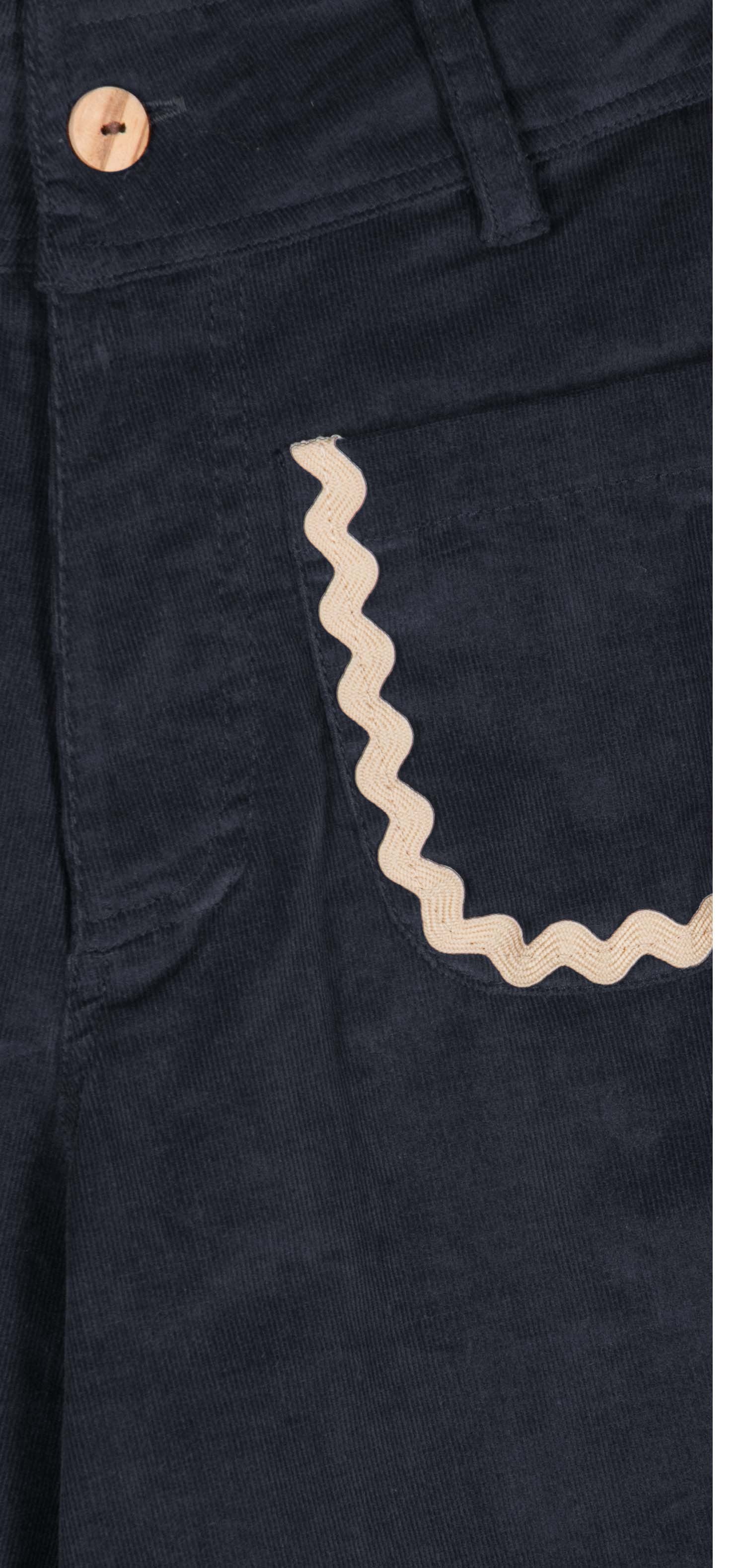 Bianca Pocket Pant Corduroy Cotton - Blue - 14 Years