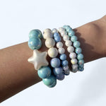 5 Beaded Acrylic Bracelets - Blue Set