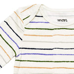 Striped Baby Bodysuit Natural - Blue - 3-6 Months