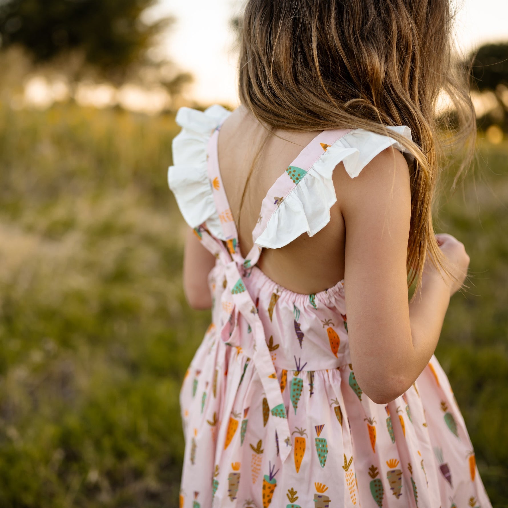 Print Frill Dress - Pink Carrot - 12 Months