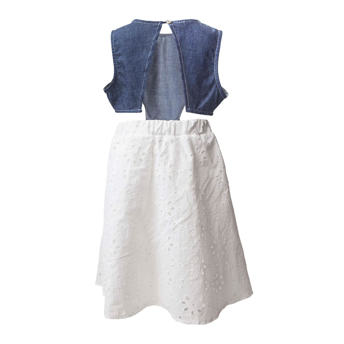 Lemon Sorbet 2 Piece Embroidery & Denim Dress - 3 Years