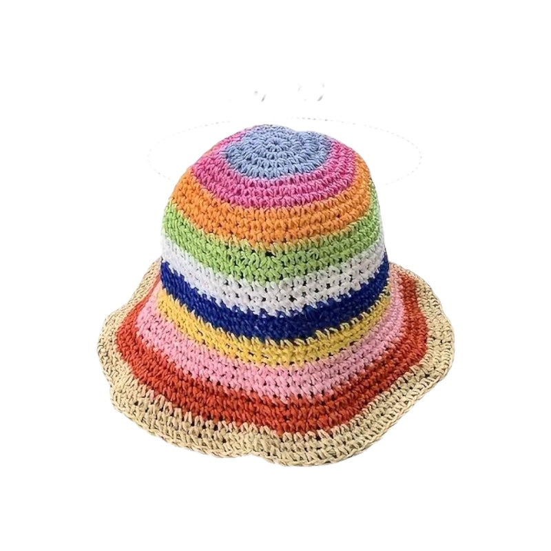 Boho Rainbow Bucket Hat - Electric Blue