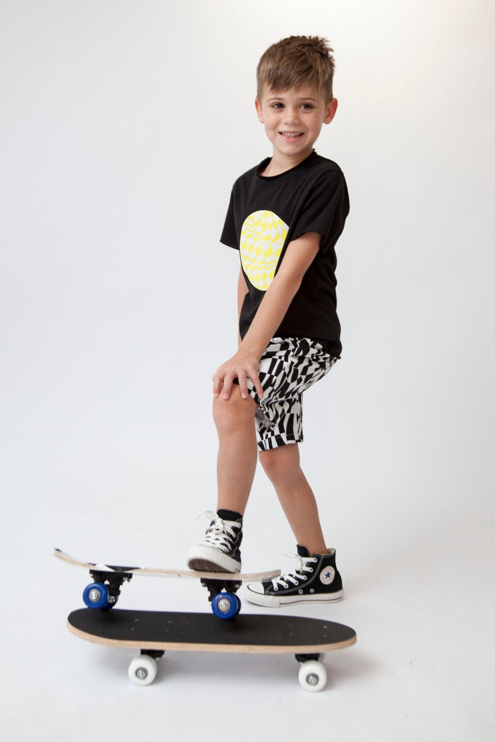 Arlequin Chess Circle Tshirt - Yellow - 2 Years