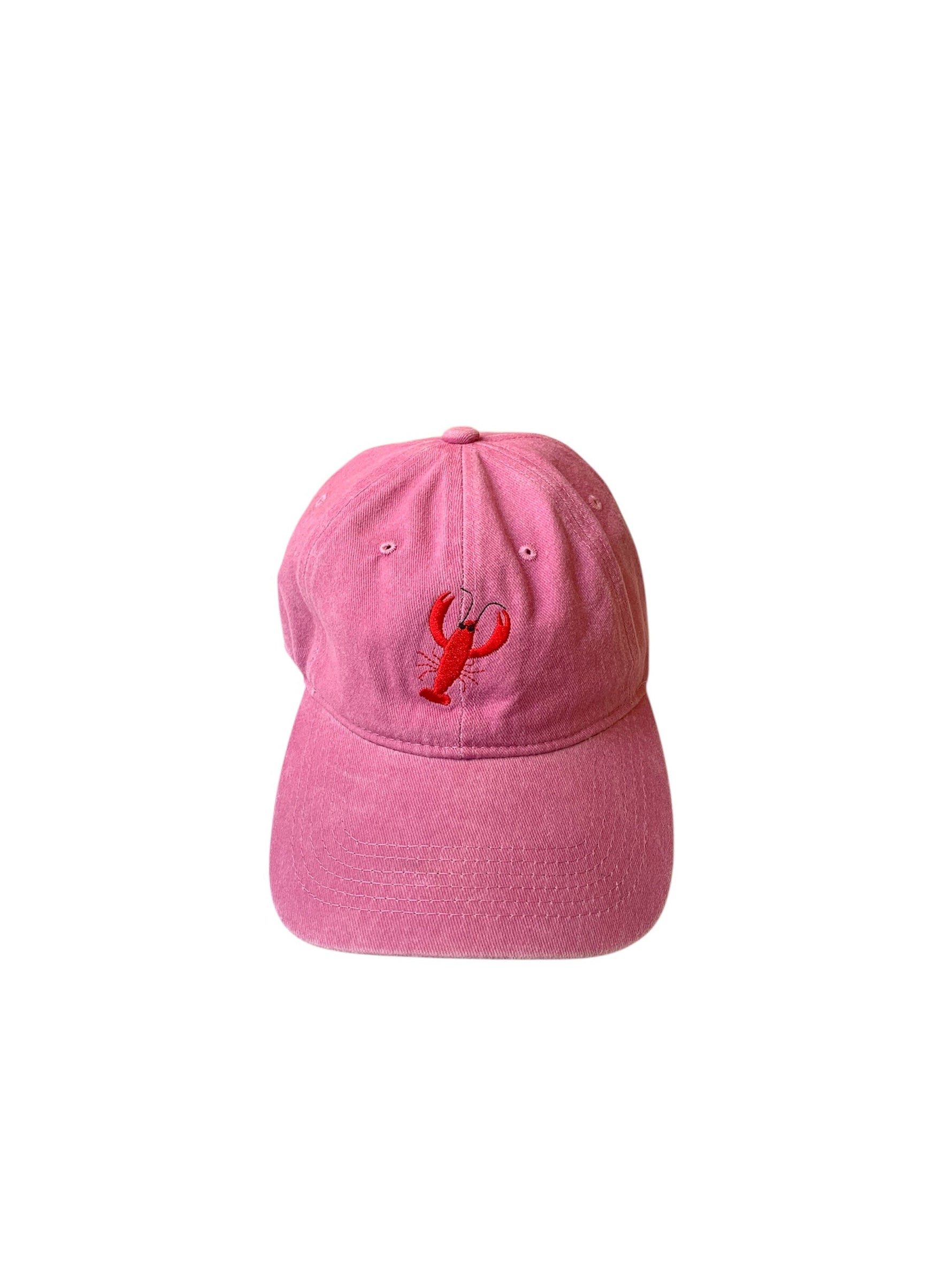 Crayfish Embroidered Cap - Pink