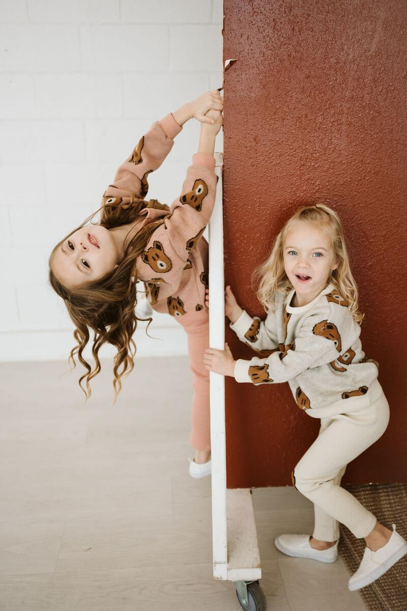 Knit Bear Sweatshirt - Ivory - 6 Months