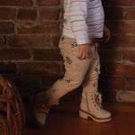 Doodles Print Baby Legging Beige-Black - 3-6 Months