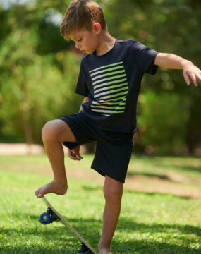 Waves Stripe Tshirt - Navy - 2 Years