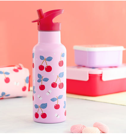 XL Stainless Steel Drink Bottle : Cherries