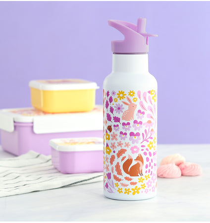 XL Stainless Steel Drink Bottle : Flowers Garden
