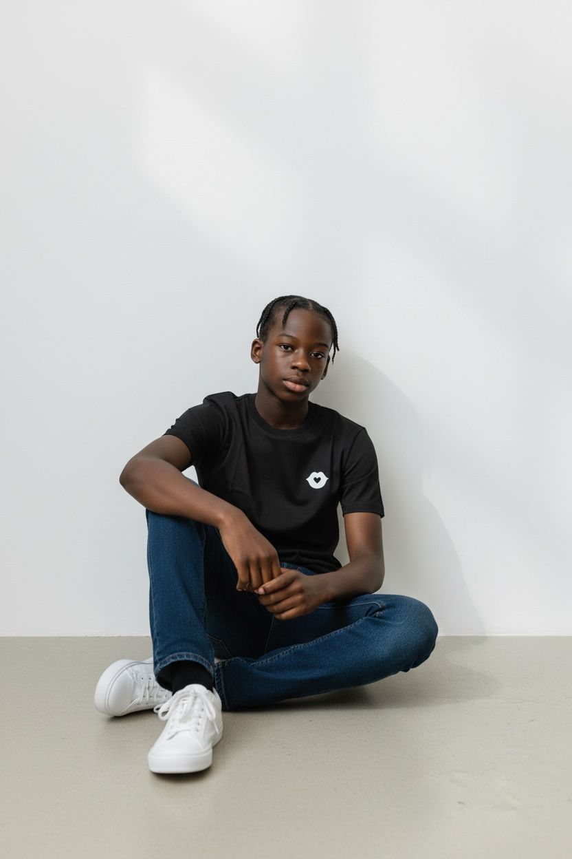 Heart Lips Tee - Midnight