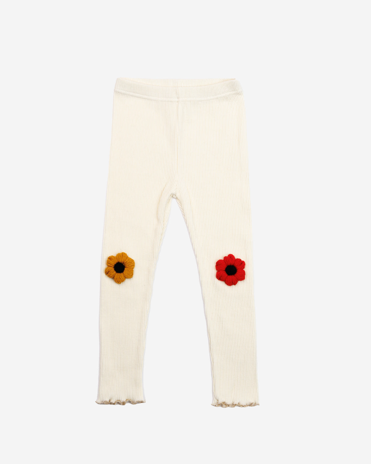 Flower Patched Legging - Cream