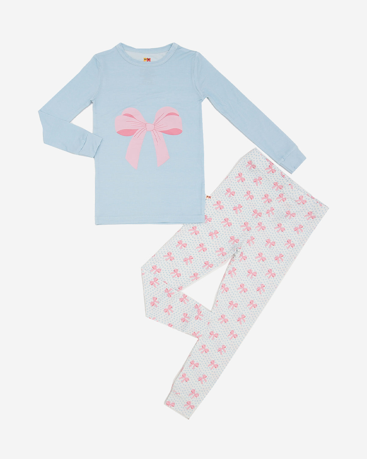 Bamboo Printed PJ Set - Blue Bow