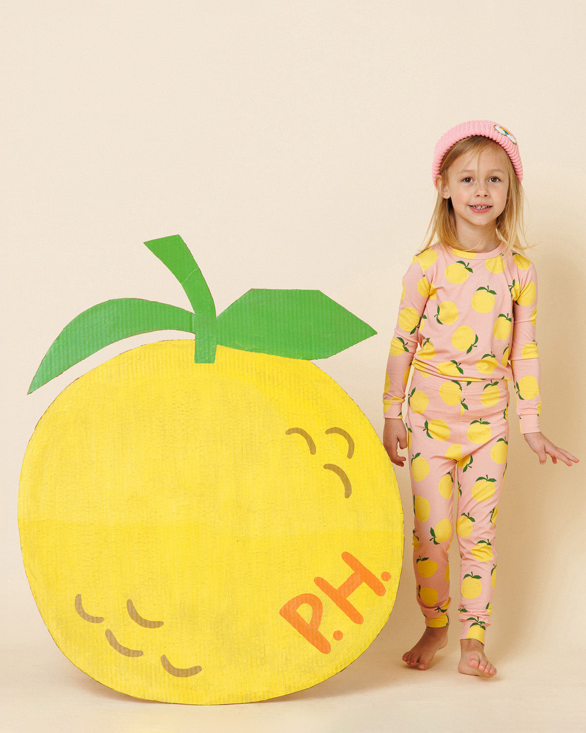 Bamboo Printed PJ Set - Pink Yuzu