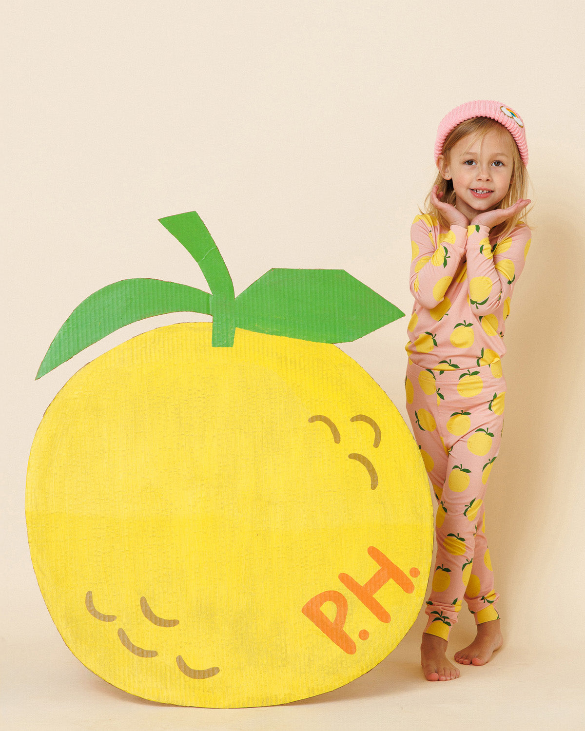 Bamboo Printed PJ Set - Pink Yuzu