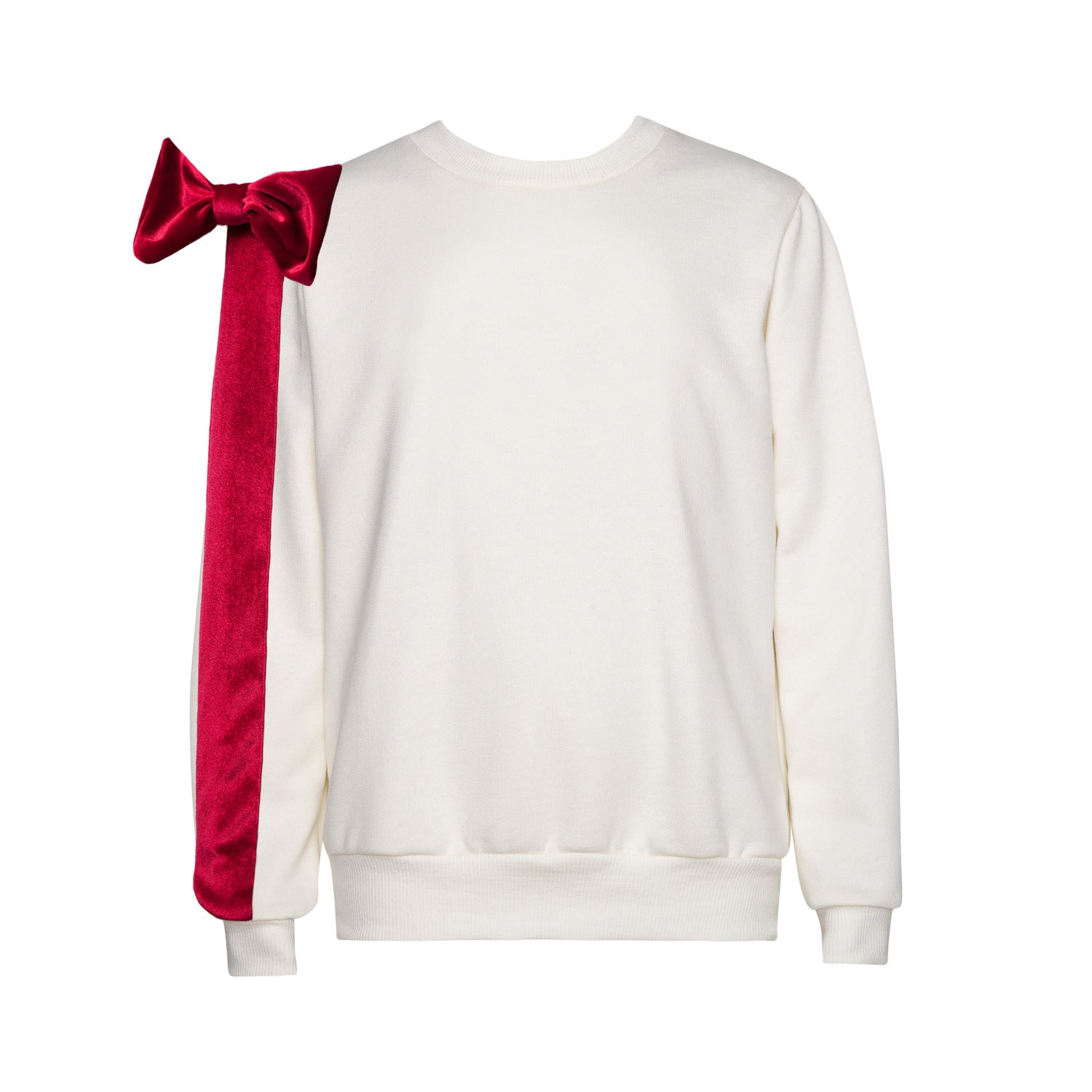 Not Just Another Red Bow Sweater - Ecru