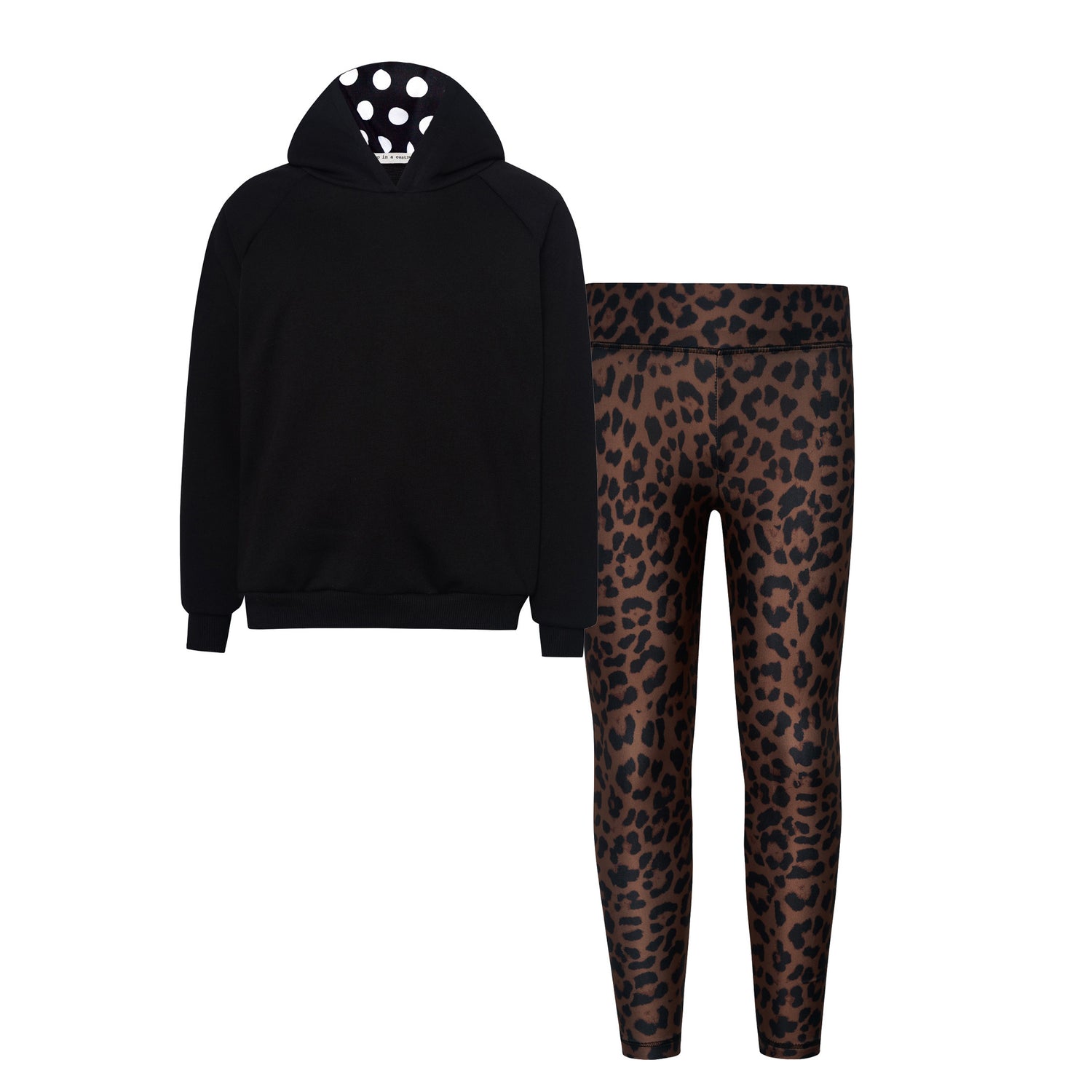 Dolce Vita Set With Hooded Top & Leopard Leggings