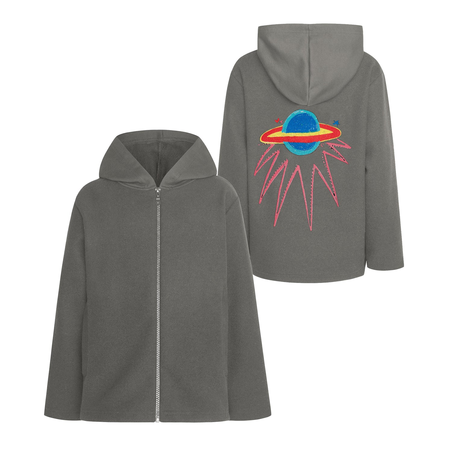 Universe Of Love Hooded Cardigan - Grey