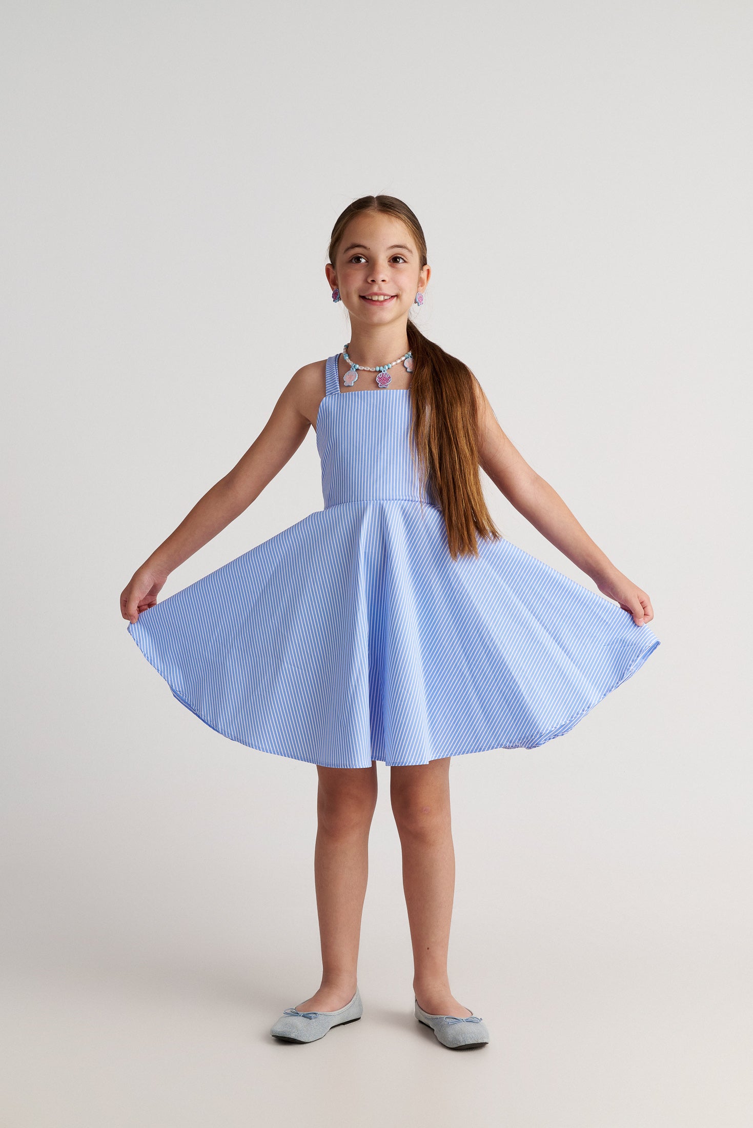 The Cool Shirt Striped Backless Bow Dress