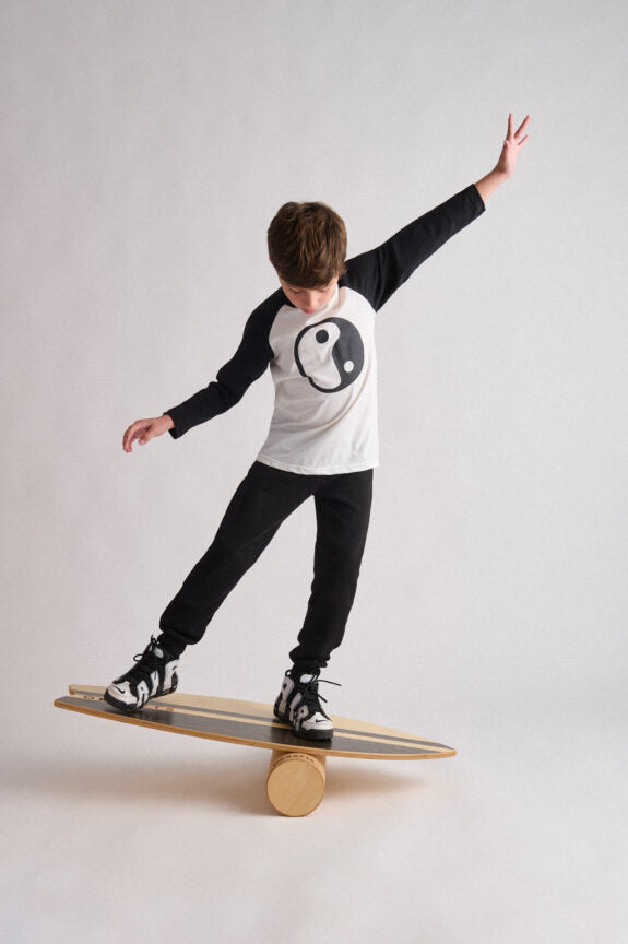 Yin-Yang Long Sleeve Logo Top - Bicolor