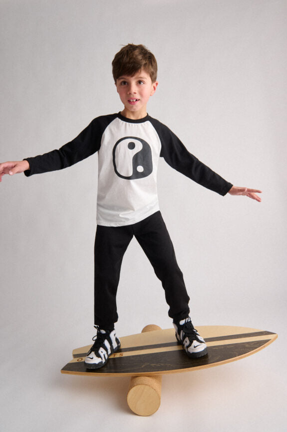Yin-Yang Long Sleeve Logo Top - Bicolor