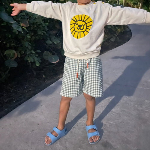 Gingham Kid Shorts - Faded Denim - 2 Years