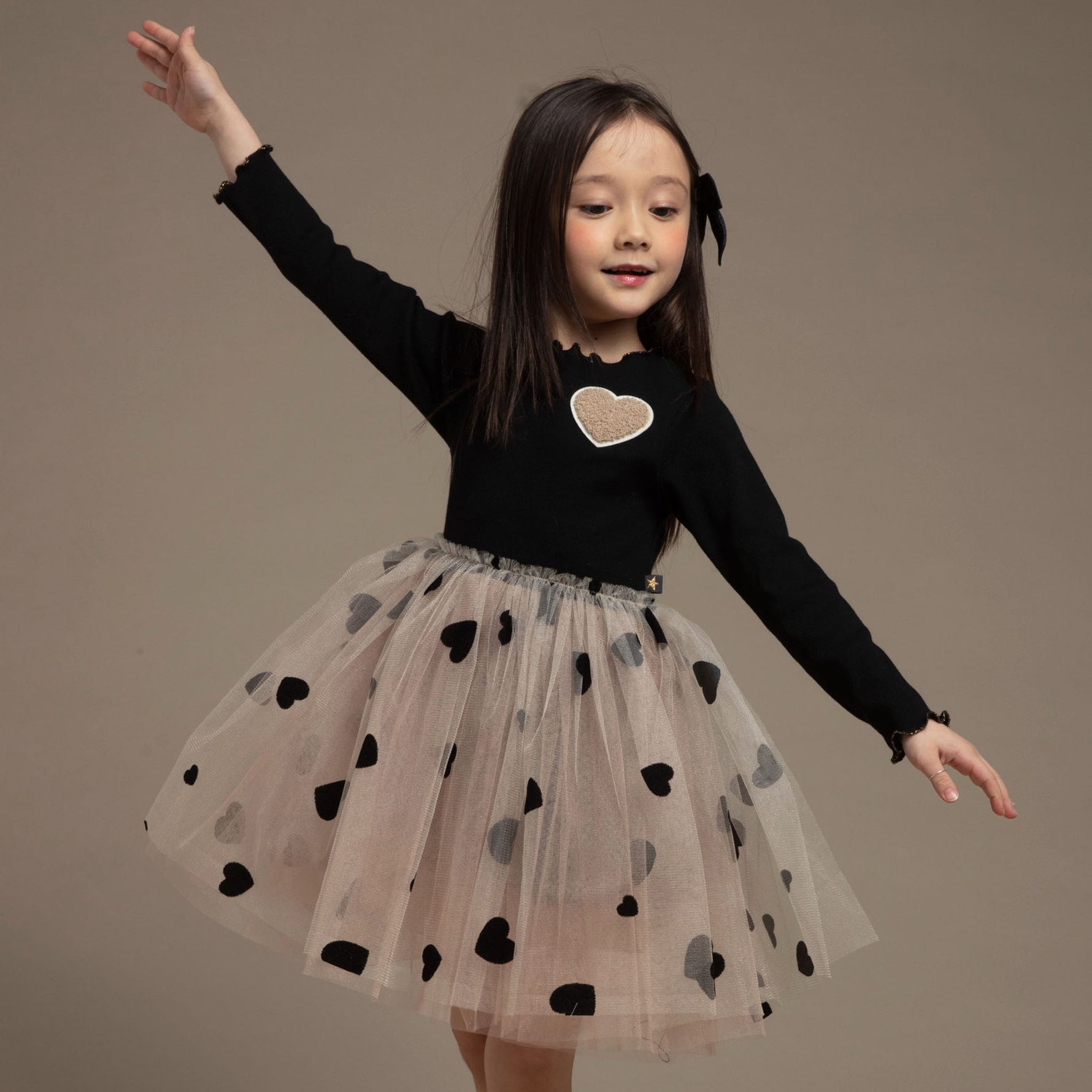 Heart Tutu Dress - Black - 10 Years