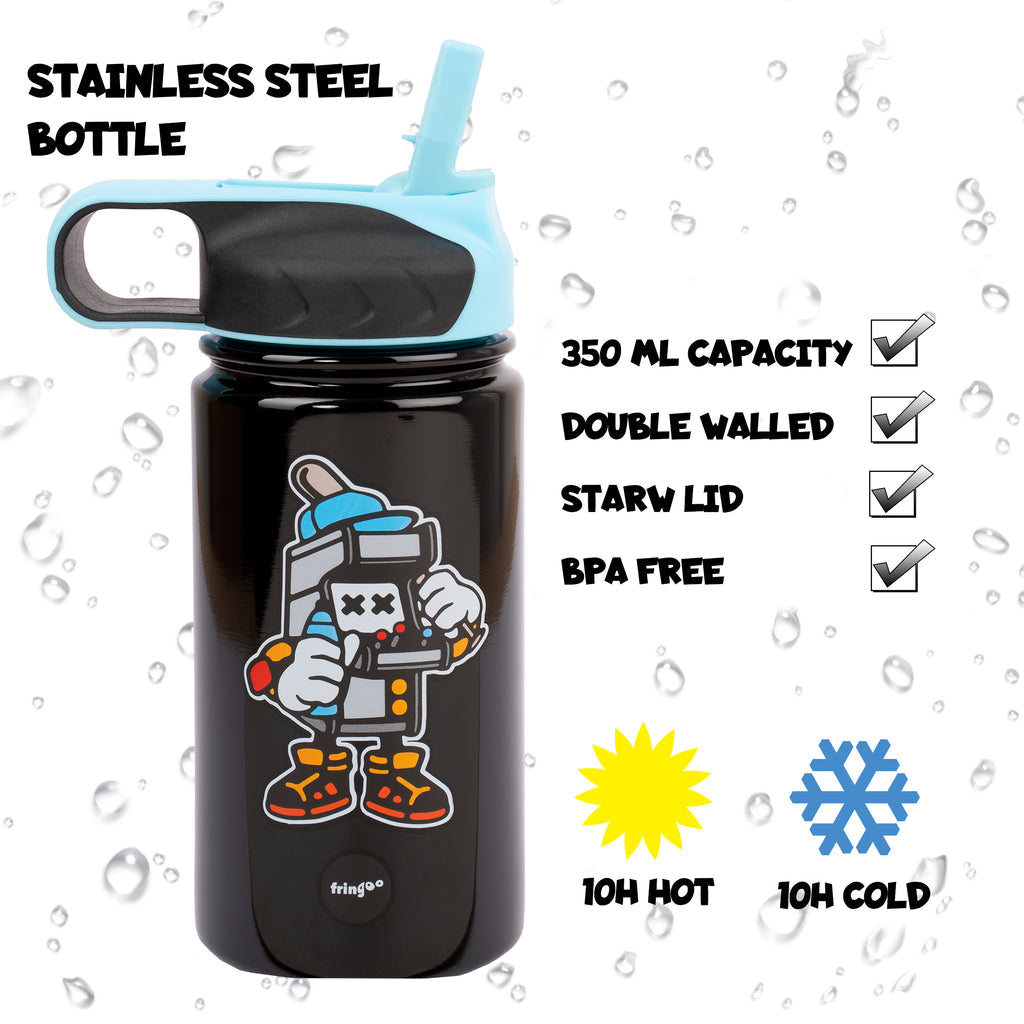 Stainless Steel Bottle With straw 350ML - Little Gamers