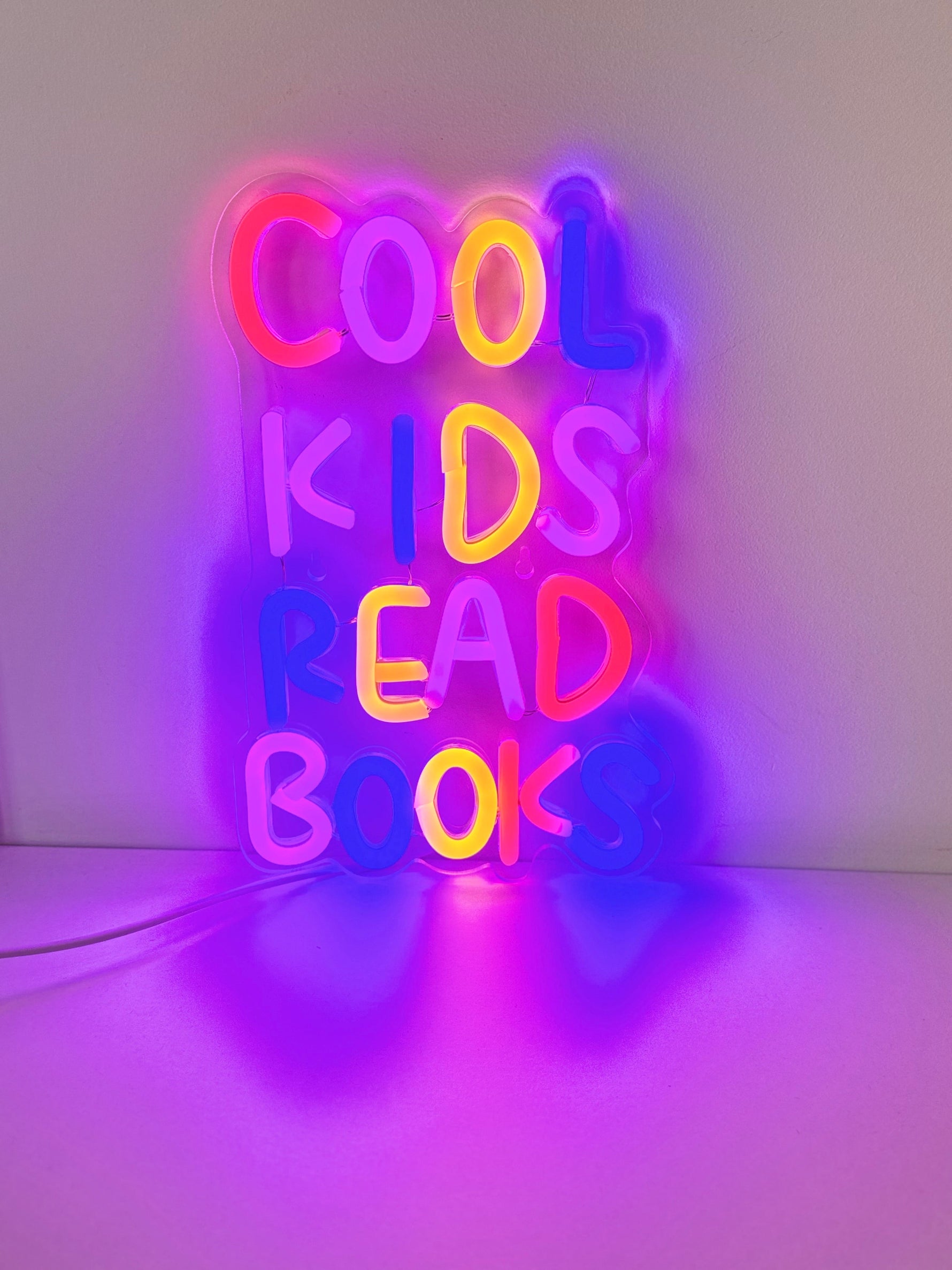Cool Kids Read Books Neon Sign