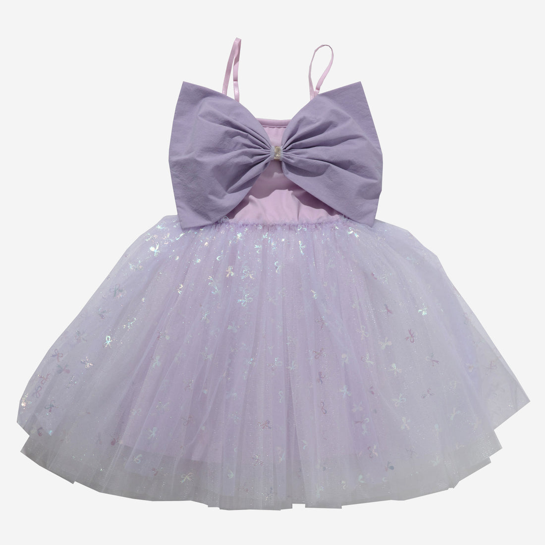 Big Bow Tutu Dress - Purple - 12 Months