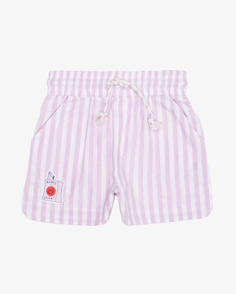Poplin Cotton Short - Pink Stipe - 10 Years