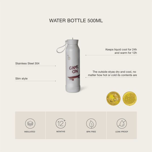 Medium Water Bottle 500Ml - Vehicles
