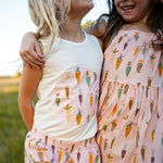 Print Frill Dress - Pink Carrot - 12 Months