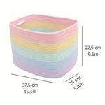 Pastel Striped Woven Basket