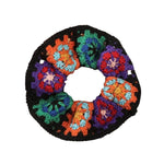 Boho Floral Scrunchie - Black