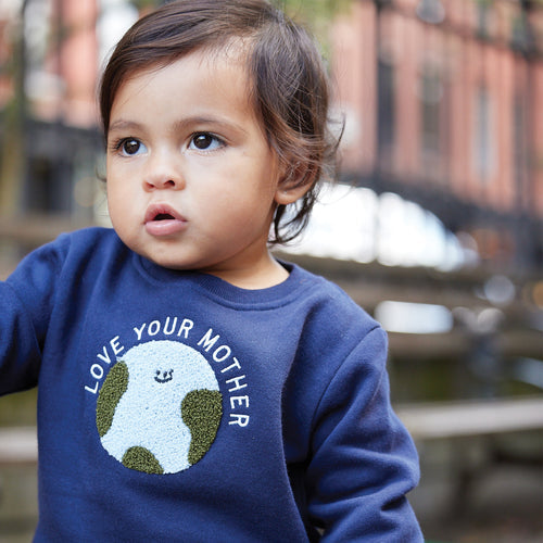 Love Mother Earth Sweatshirt Navy-Multi - 3-6 Months