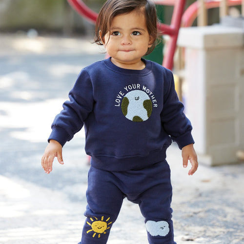 Love Mother Earth Sweatshirt Navy-Multi - 3-6 Months