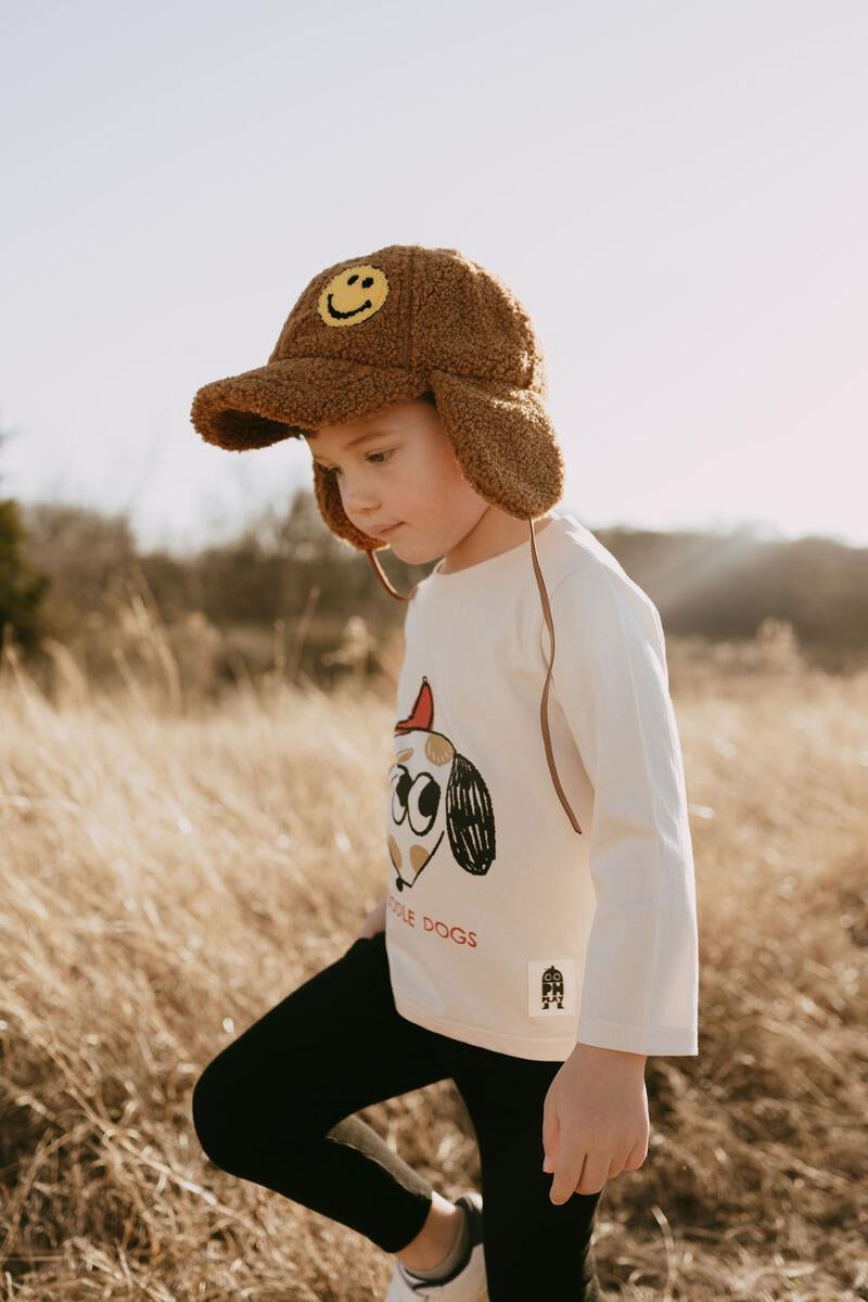 Organic Tshirts Doodle - Beige - 6 Month