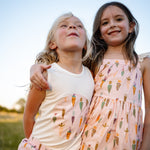 Print Frill Dress - Pink Carrot - 12 Months